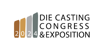 Logo 2024 Die Casting Congress & Exposition: štyri farebné pruhy a text.