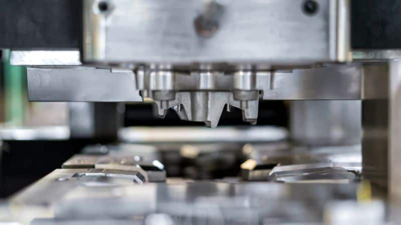 view of a die casting mold from the side