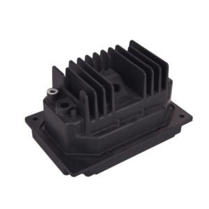 an aluminum die casting heat sink part with powder coated finish