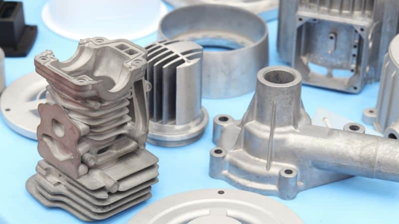 a group of casted automotive parts