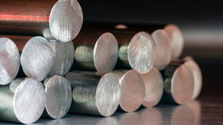 a stack of steel rods