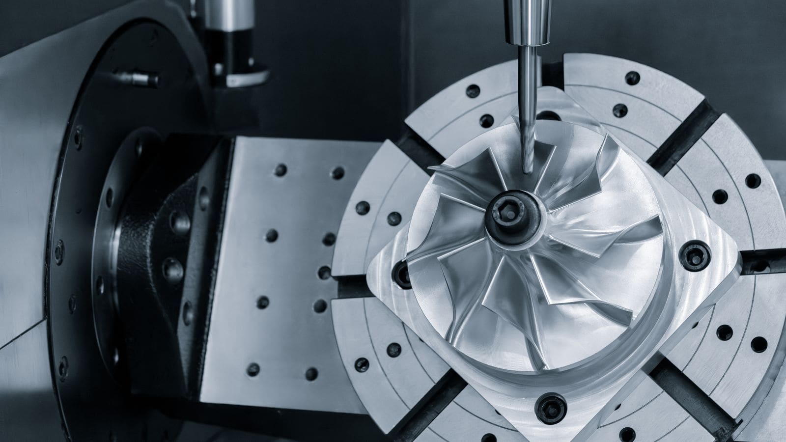 a die cast rotor undergoing cnc post machining