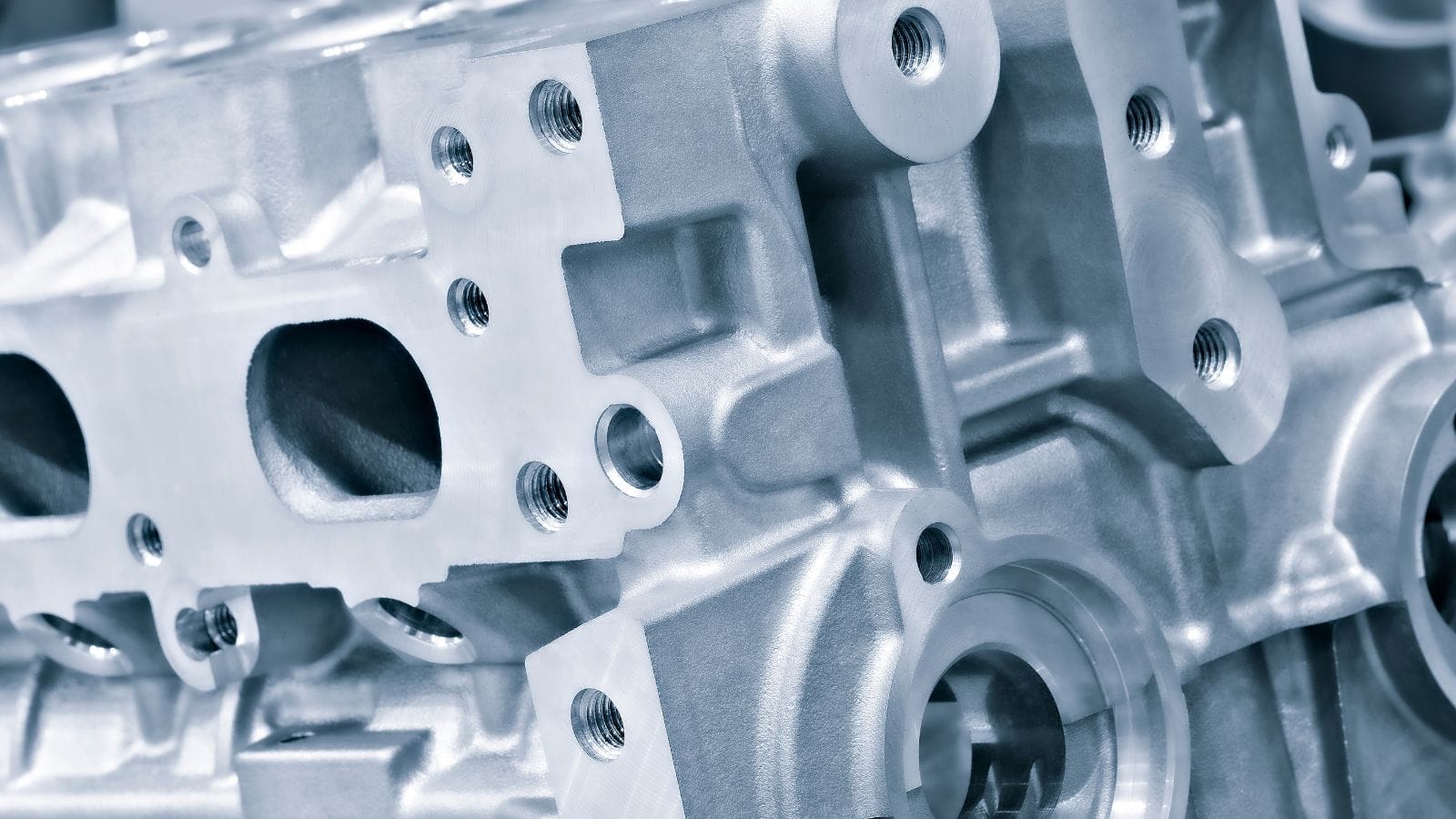close up of a die casting engine block