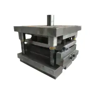 Industrial die casting mold for door handles, made of durable metal with adjustable screws and detailed components for precise manufacturing.