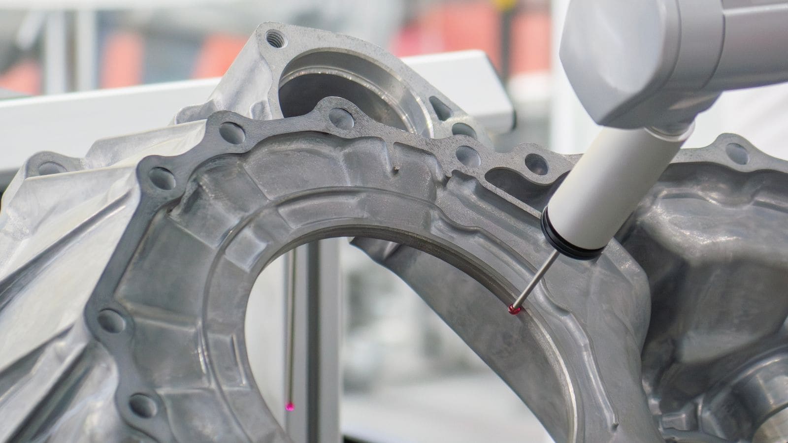 a CMM machine measuring aluminum HPDC parts