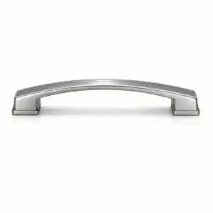 Modern stainless steel drawer handle with a sleek, curved design suitable for kitchen or furniture drawers.