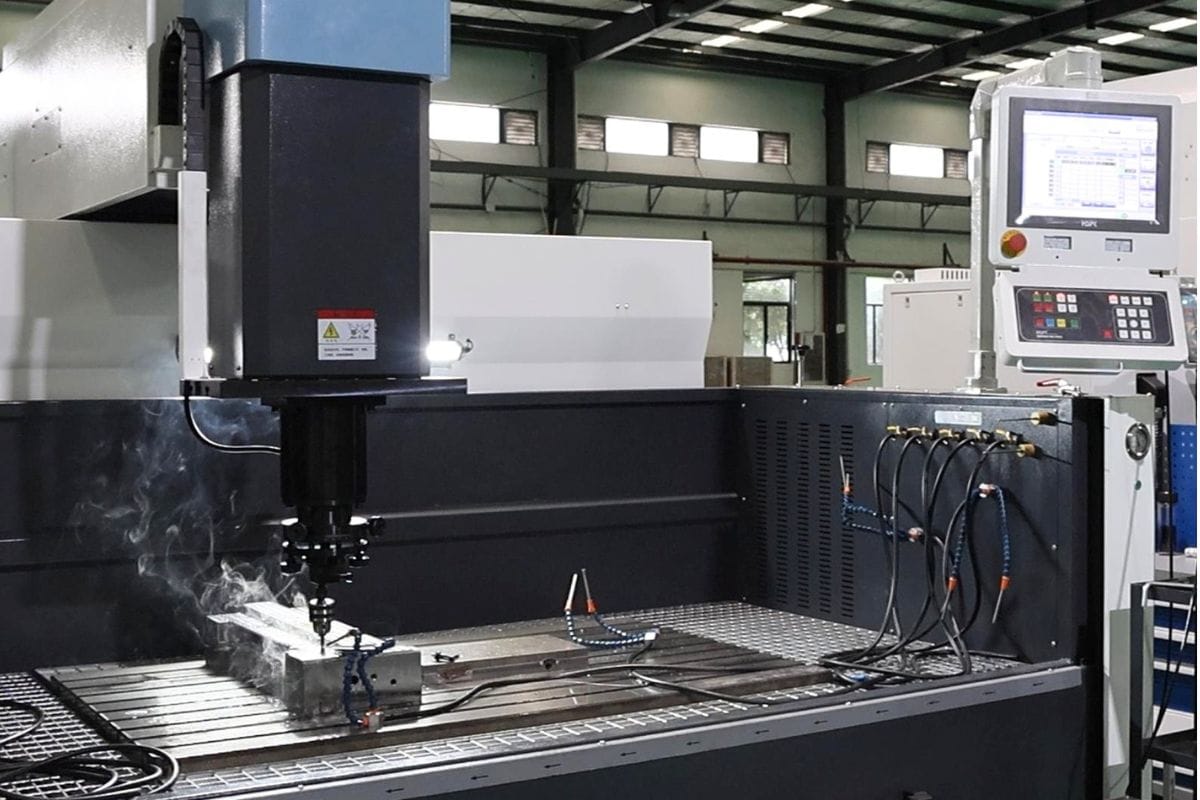High-precision CNC machining process at Moldie, showcasing advanced equipment and technology for casting and manufacturing.