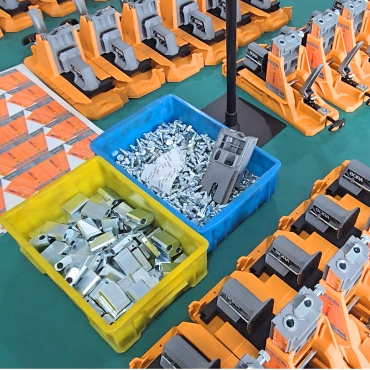 Collection of power tools, accessories, and hardware components for industrial use at Moldie.
