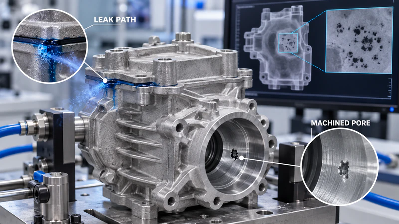 Industrial die casting machine showing venting, cooling, filling, and verification stages in a manufacturing plant.
